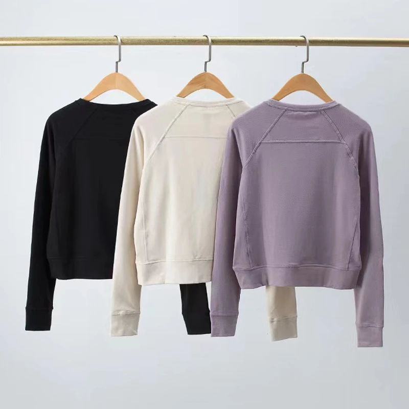 Lulu Fitness Yoga Sport Jogging Women's Blouse Women Pulovers Autumn Winter Thickening Long Sleeve Top Gym Dail Shirt Sportswear