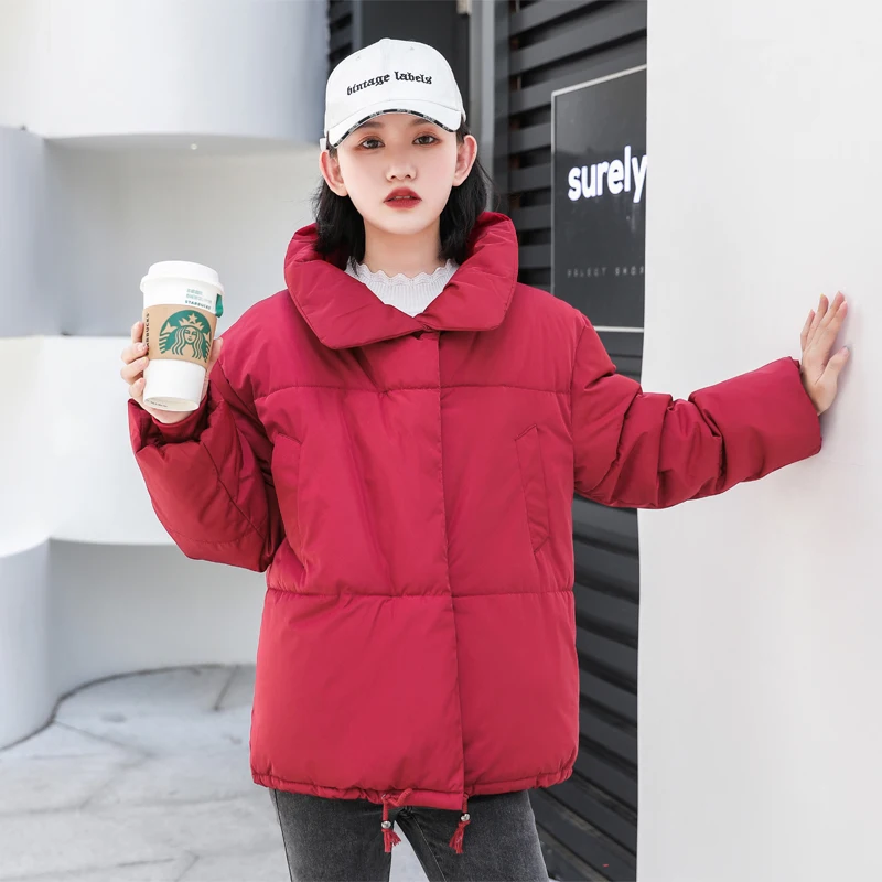 2021 New Women's Winter Jacket Korean Style Stand-up Collar Thick Warm Women's Jacket Coat Fashion Short Parka Winter