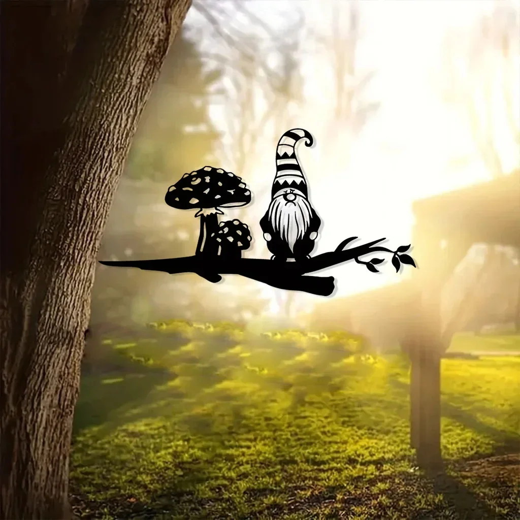 Прекрасный металлический садовый гном 1 шт. - украшение двора искусство дерева