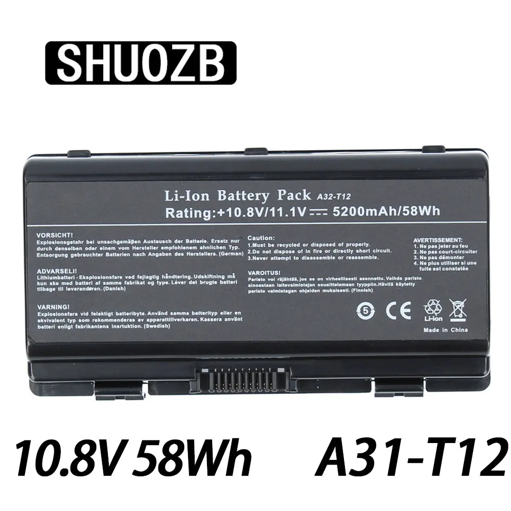 SHUOZB A32-X51 Аккумулятор для ноутбука Asus X51H X51L X51R X51RL X58 X58C X58L X58Le A31-T12 A32-T12 T12C T12Er T12Fg T12Jg T12Mg