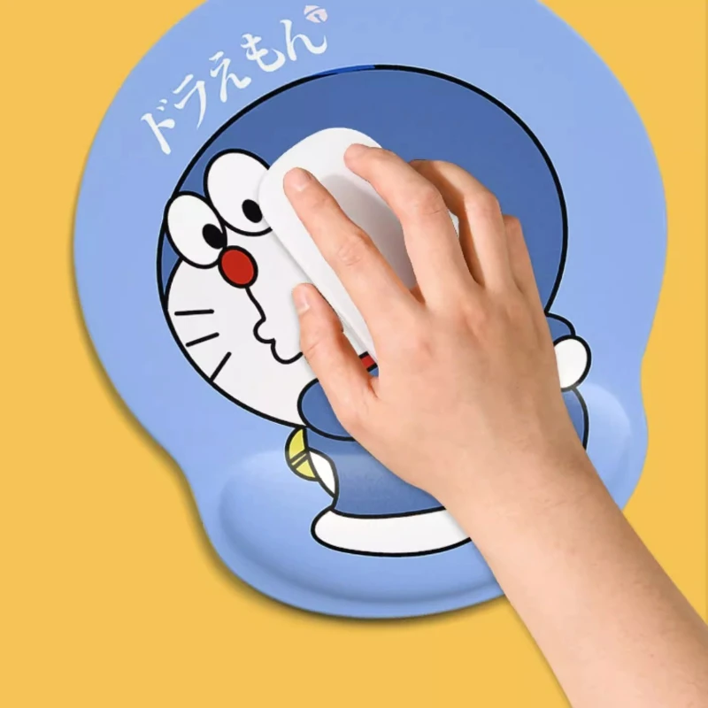 Фото Коврик для мыши серии Kawaii Doraemons с мультяшными персонажами, креативный, милый, с принтом, силиконовый, с подставкой для запястья, офисные принадлежности №2