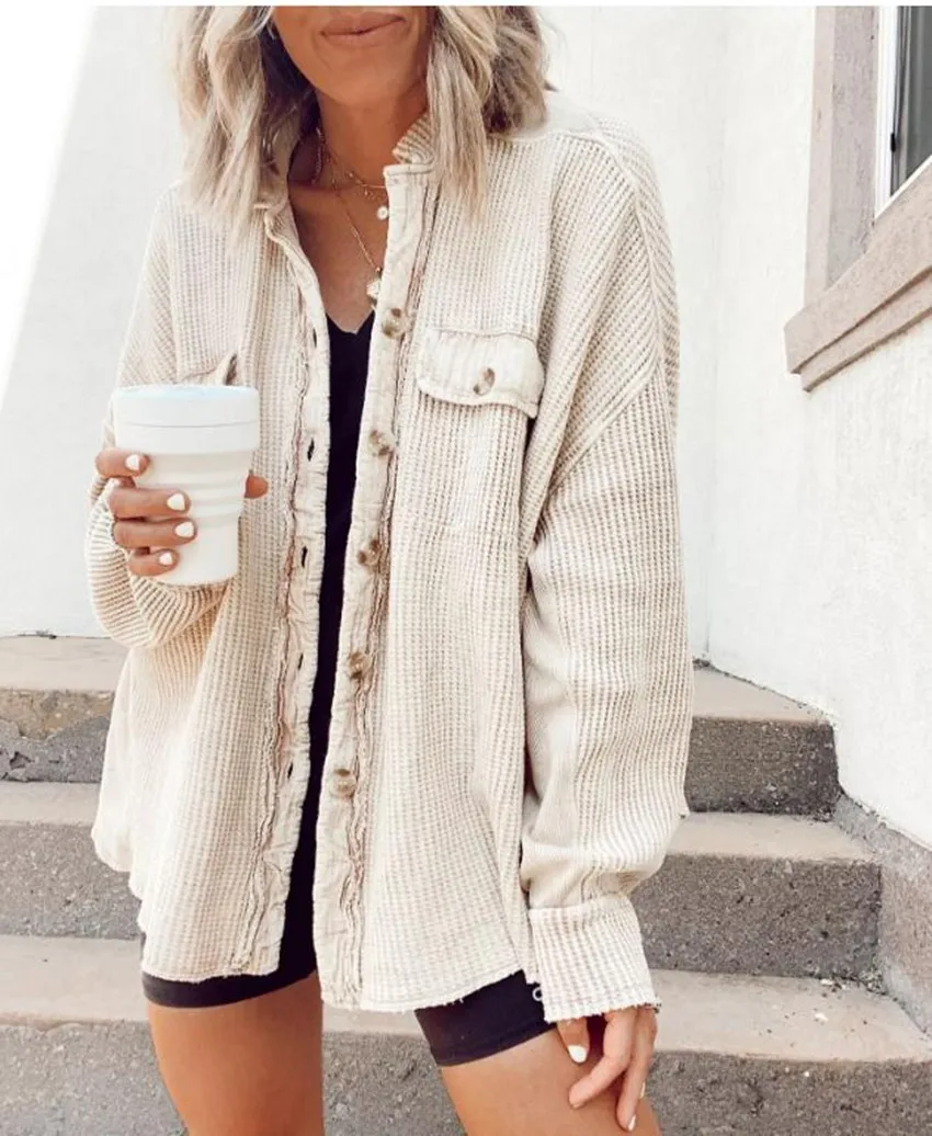 

camisas women fashion blouses 2022 Autumn/winter loose casual cardigan shirt coats bat sleeve shirt Feminine clothes tops