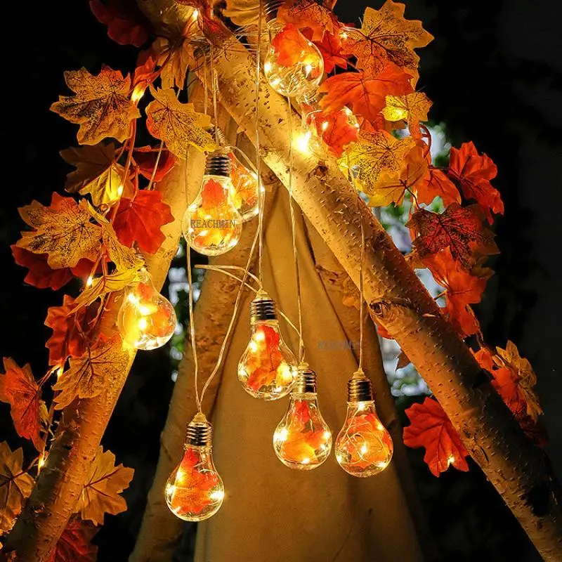

LED Maple leaf String Lights Clear Bulbs Fairy String Christmas String Light Outdoor New Year Wedding Decorative