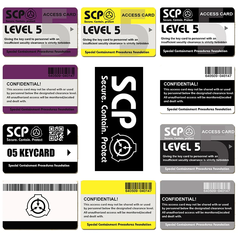 

SCP secret foundation Special Logo Cosplay Access Grade Card Stickers EQ-2552