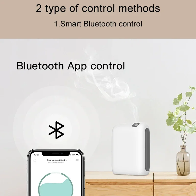 Фото Аромадиффузор для отелей 300м³ с Bluetooth-управлением, автоматическое распыление эфирных масел, электрический освежитель воздуха для дома, версия на батарейках №3