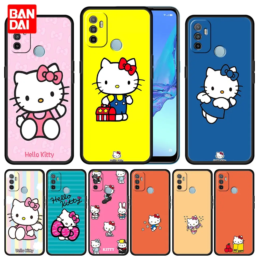 

Hello Kitty Anime Case for Oppo A53 A52 A3s A5s A9 A15 A31 A54 A74 A93 A94 F19 Pro 4G 2020 Thin Casing Japanese Cover Silicone