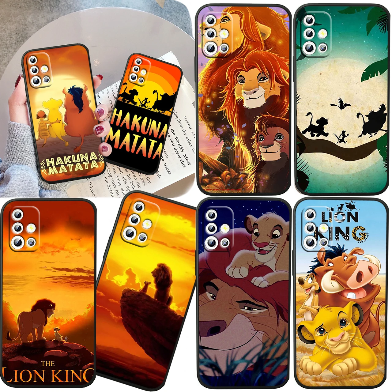 

Disney Lion King Cute For Samsung A04S A81 A91 A71 A51 A41 A31 A12 A21S A01 4G 5G Silicone Soft Black Phone Case