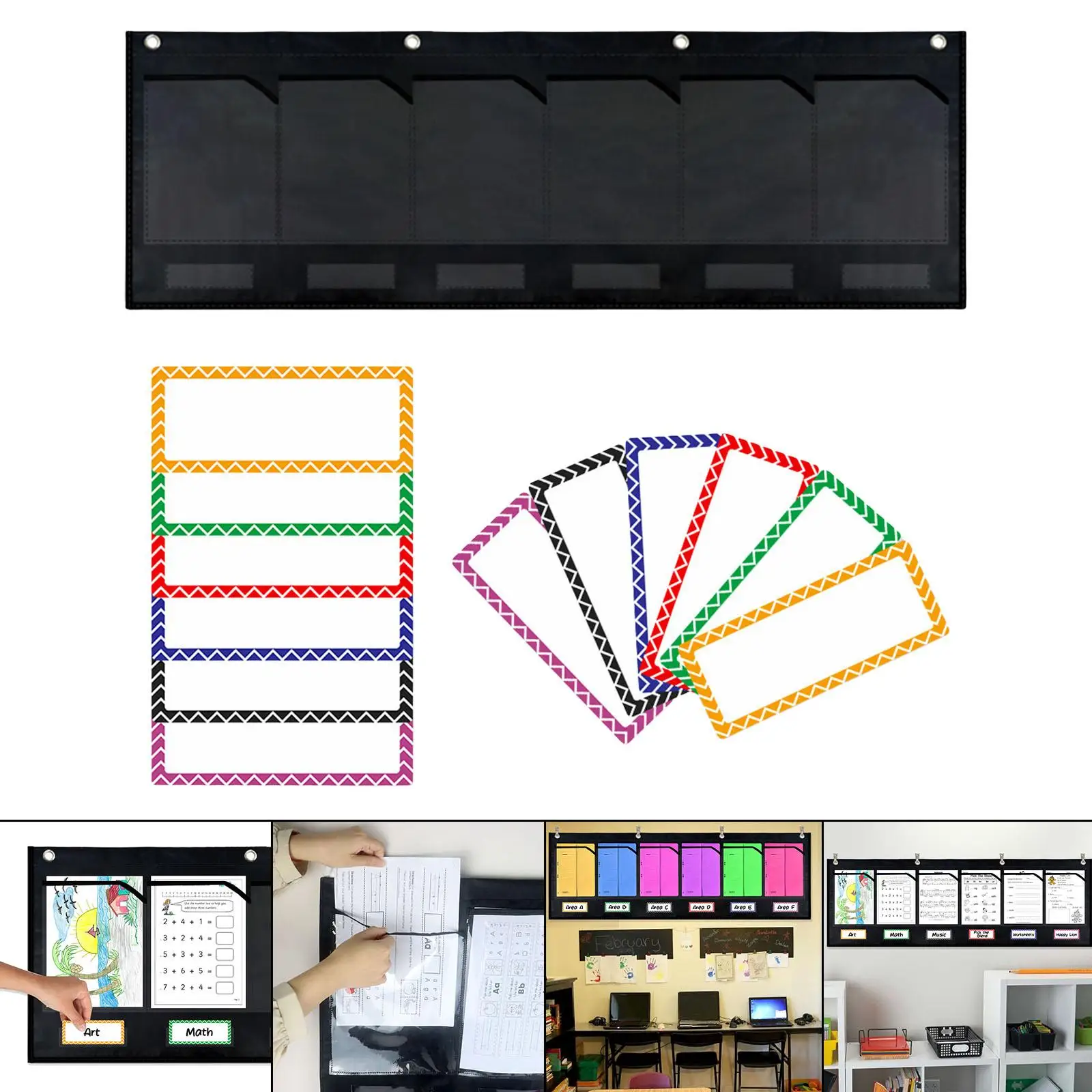 Storage Pocket Chart Hanging Wall File Organizer Hanging Storage Pocket