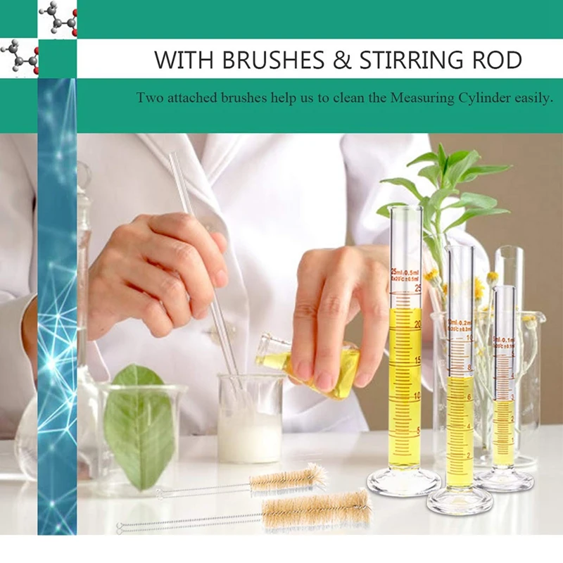 Набор мерных цилиндров с градуировкой стекла комплект боросиликатных