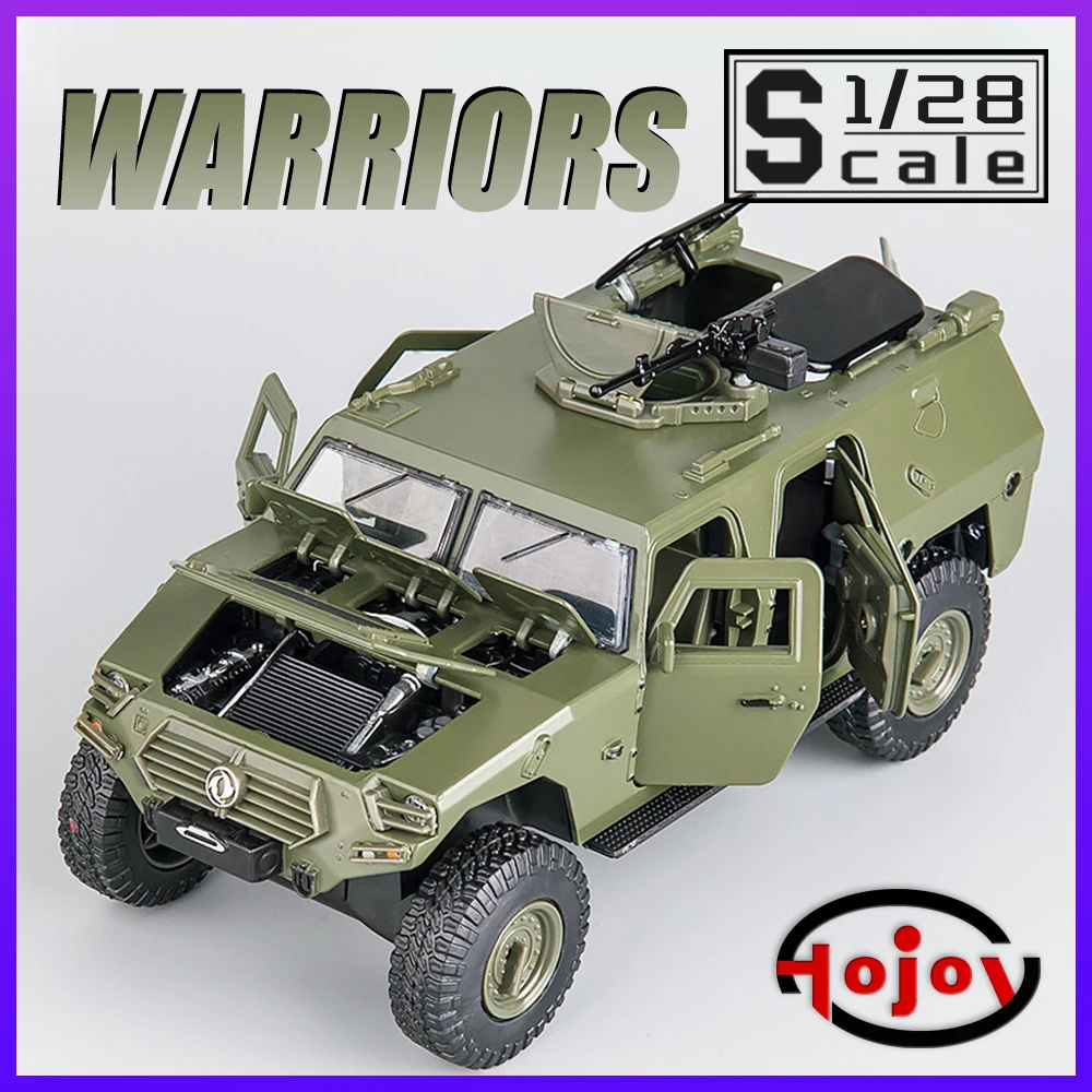 

Scale 1/28 Dongfeng Warriors Military Metal Diecast Alloy Toy Off-road Vehicles Car Model for Children Kids Sound and Light