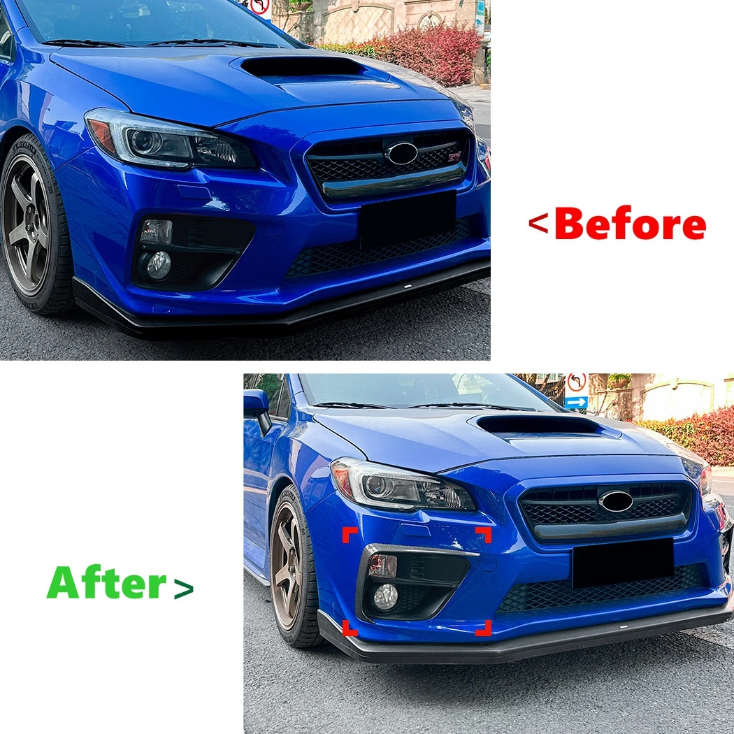 Фото Для Subaru WRX STI VA 2014 2015 2016, передний бампер, спойлер, крышка противотуманной фары, воздушный нож, сплиттер, комплект кузова из АБС-пластика №3