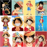 one piece 5d diy diamond painting japanese cartoon diamond mosaic anime cross stitch kits picture embroidery for home decoration