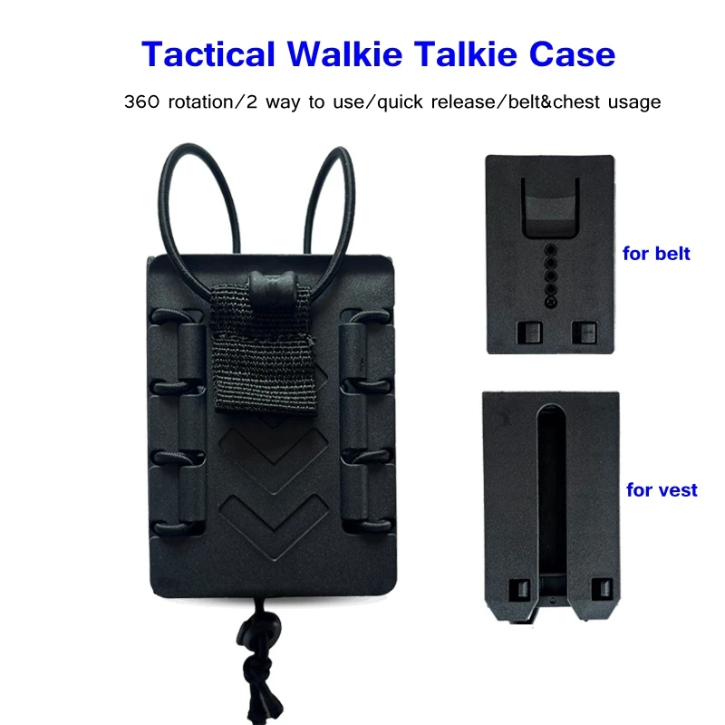 

Radio Holder for Duty Belt,Molle Tactical Walkie Talkie Pouch Carrier Waist Holster,360 Degree Rotating,Airsoft Hunting Gear