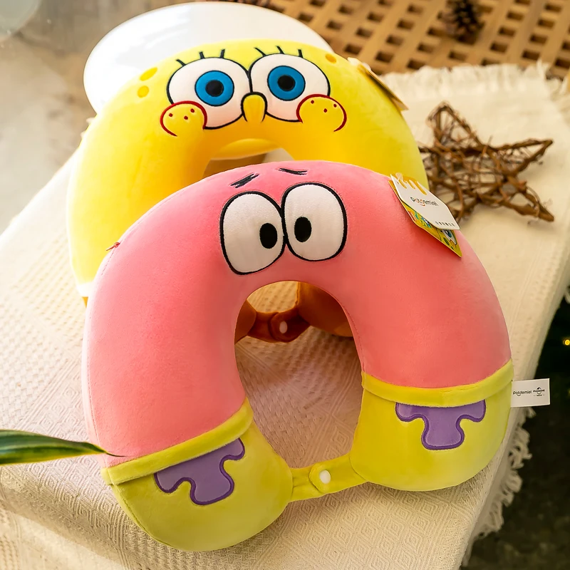 

Patrick Star Squarepants U-Shaped Pillow Memory Foam Neck Guard Nap Pillow Couple Sleeping Pillow Kawaii Plush Toy for Girls