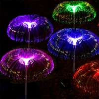 led solar lights garden decoration colorful fiber optic jellyfish lights lawn floor lamp villa courtyard decorative lamp