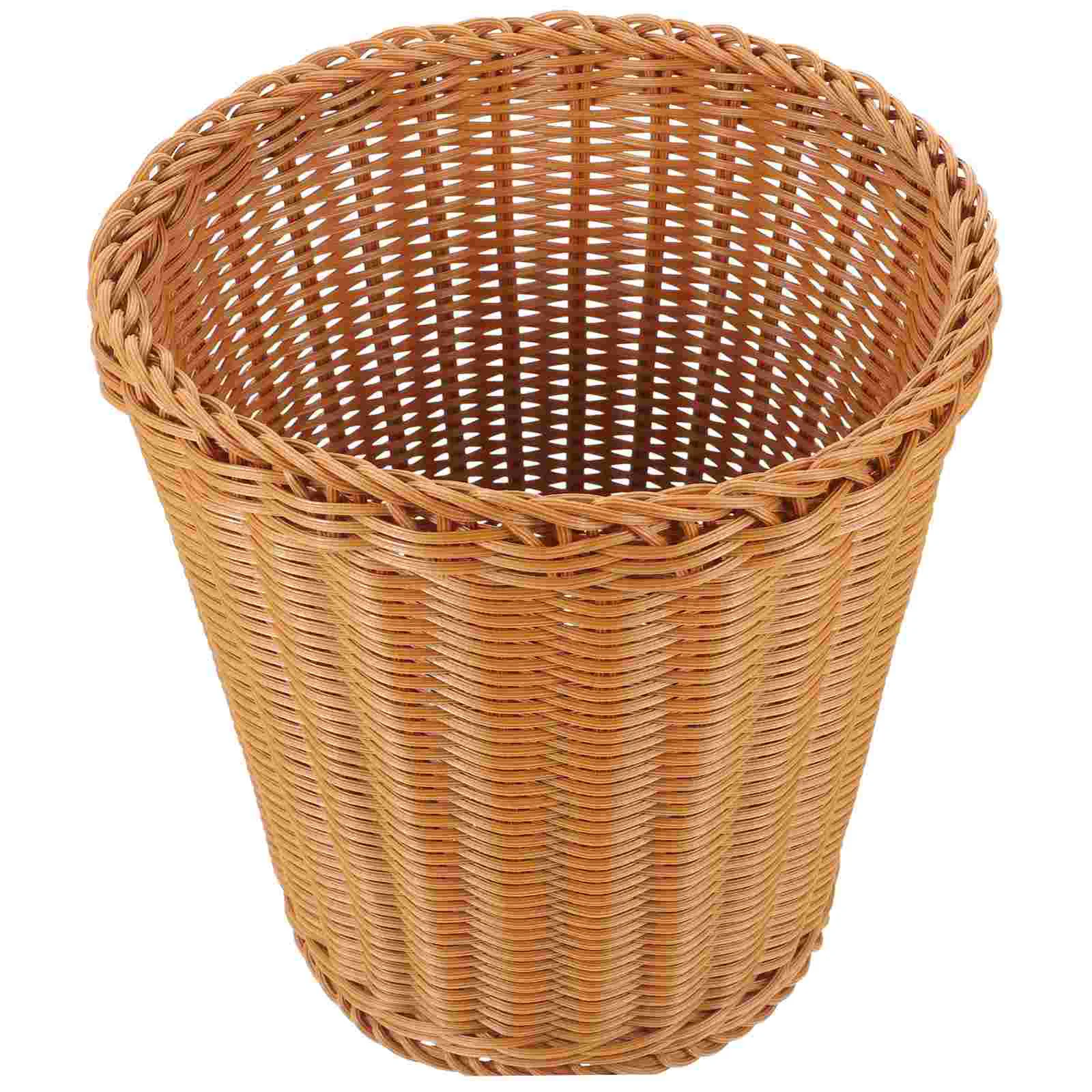 

Basket Bin Waste Can Rubbish Rattan Trash Woven Wastebasket Kitchen Storage Wicker Round Planter Pot Paper Vintage Garbage