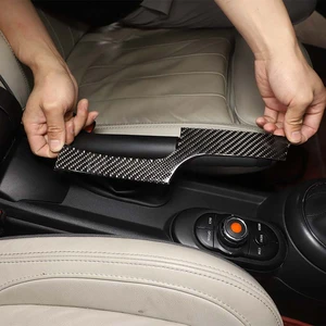 For BMW MINI 2014-2021 car styling soft carbon fiber central control handbrake panel decorative stickers interior accessories