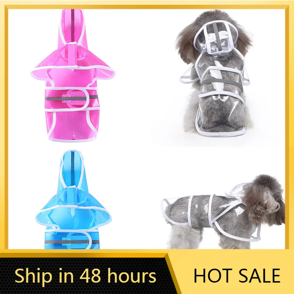 

Pet Clear Raincoat Jacket for Dog Transparent Raincoat Adjustable Waterproof Coat for All Kind of Dogs Hooded Windproof Design