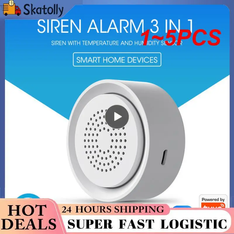 

1~5PCS Tuya Alarm Smart Siren Wifi Alarm Sensor Sound Light Alert USB Smart Sensor Compatible With Alexa Home For Home