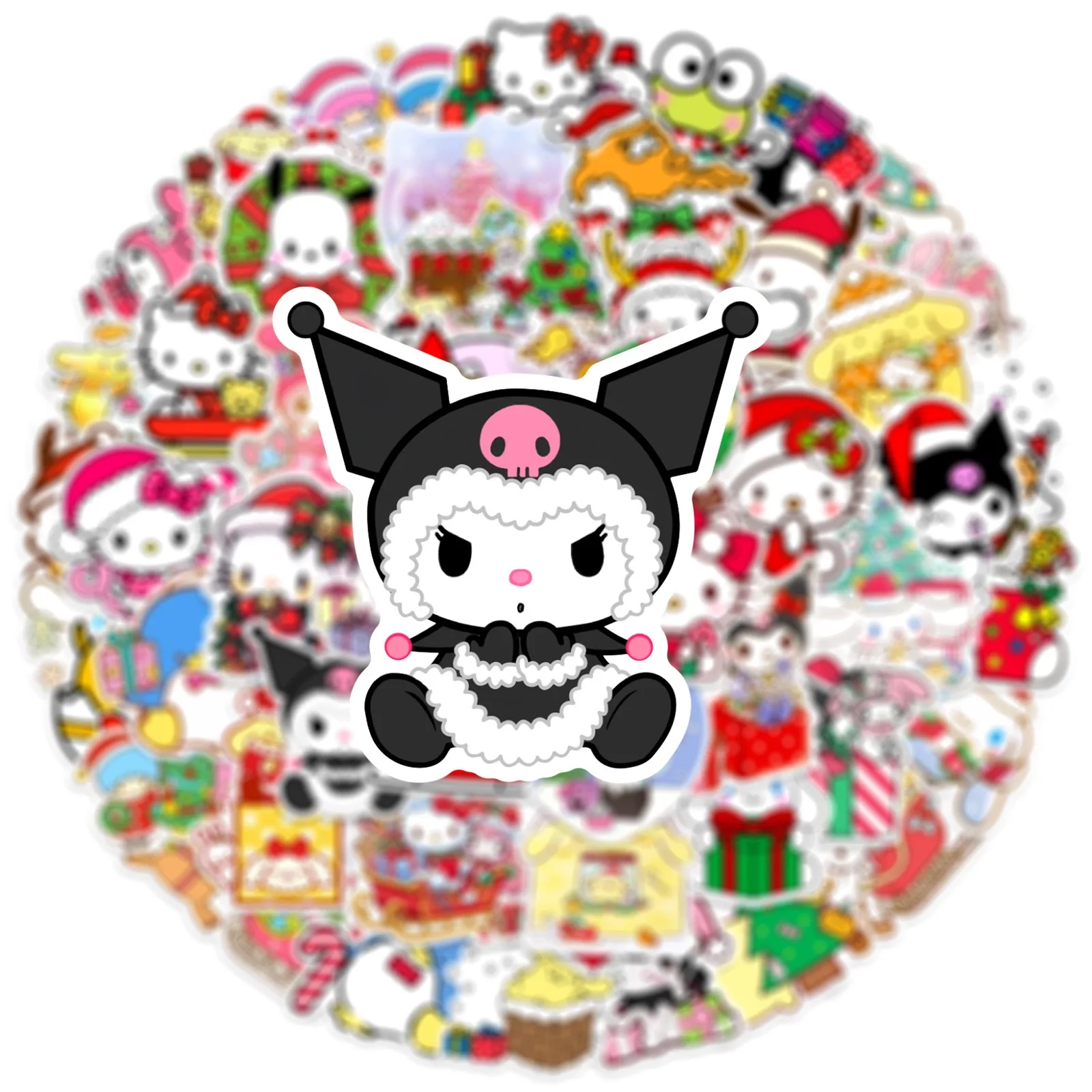 Кавайные рождественские наклейки Sanrio 10/50 шт