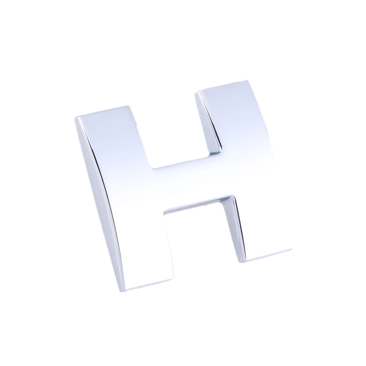 

3D DIY Metallic Alphabet Sticker Car Emblem Letter Silver Badge Decal (H)