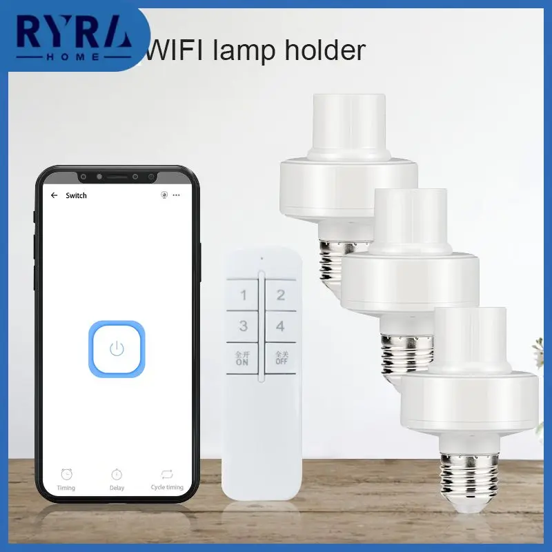 

Hands-free Voice Control Wifi Smart Light Bulb Adapter E27 E26 Wireless Smart Lamp Holder 90-250v Smart Home Light Bulb