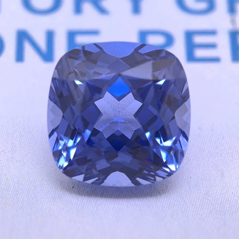 Лучшая лаборатория выращенная сапфировая квадратная подушка светло-королевский
