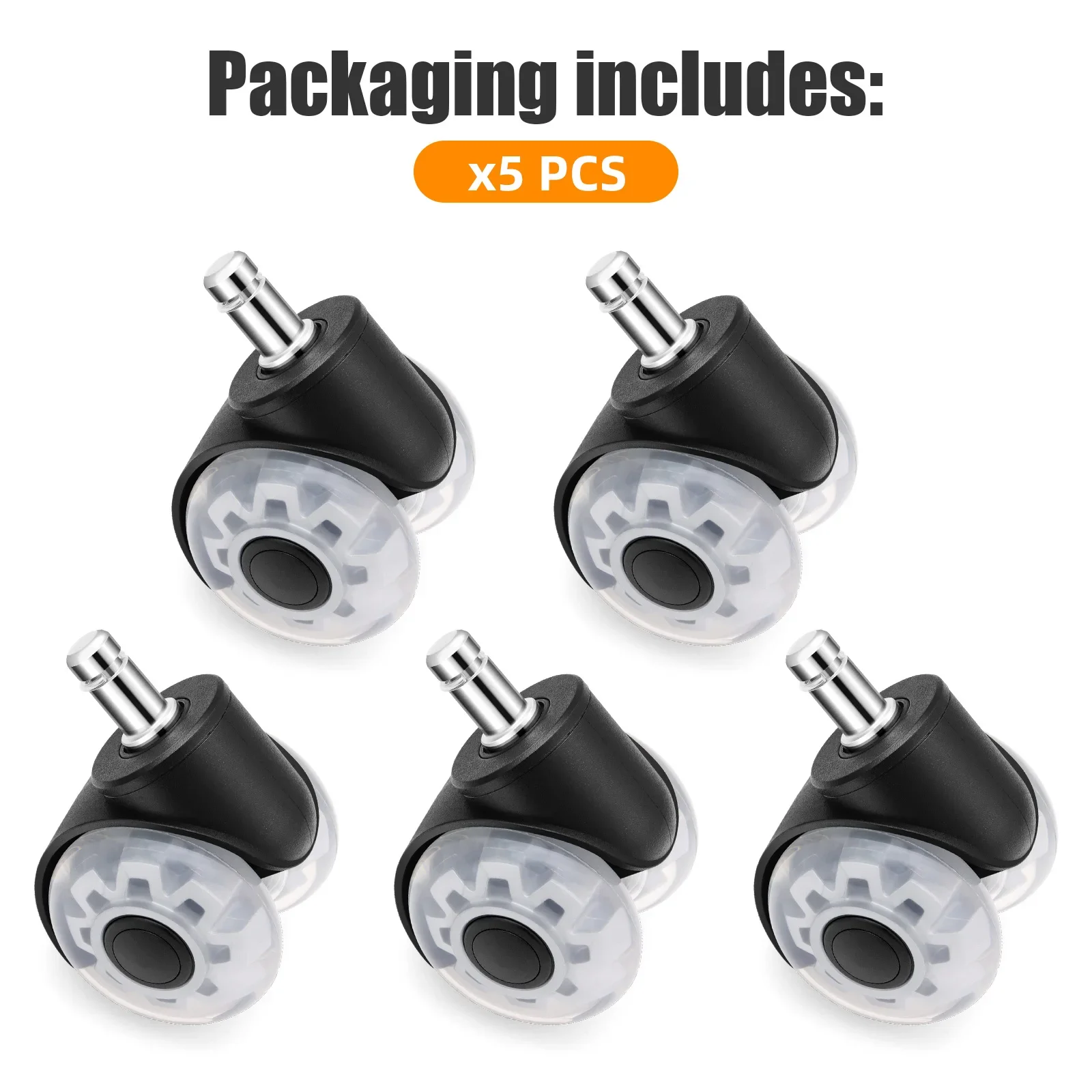 

Универсальные Колеса Для Офисных Стульев, 5 Шт., Тихие Поворотные Резиновые Мягкие Ролики