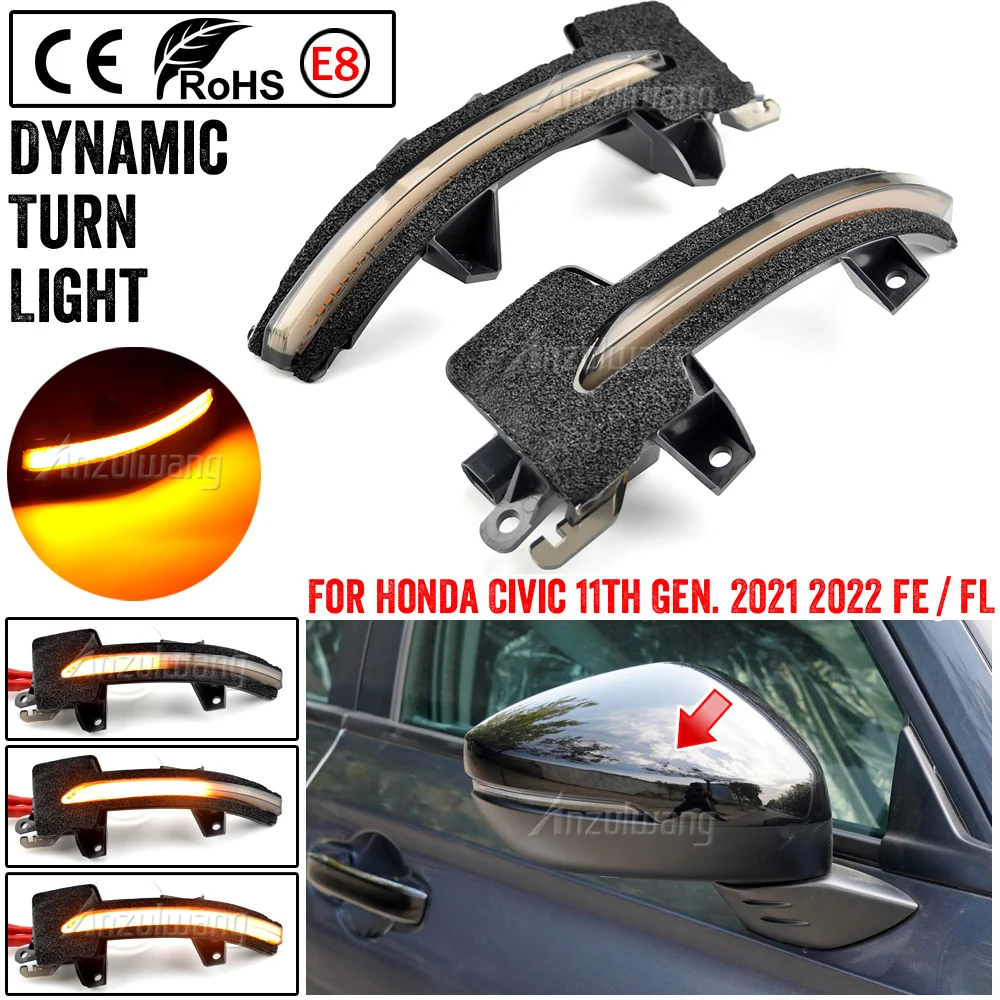 

2021 2022 For Civic 11th FE / FL LED Dynamic Side Mirror Turn Signal Light Indicator Sequential Lamps