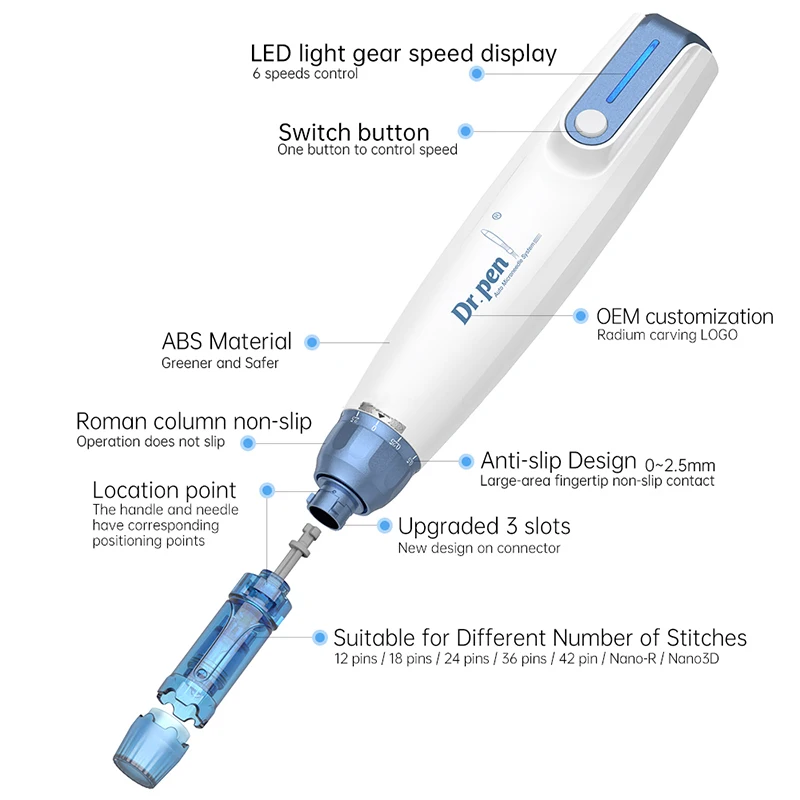 Professional Electric Meso Pen Dermapen New Design Dr pen A9 Medical Grade Derma pen A9 Beauty Tools MTS Machine With CE RoHs