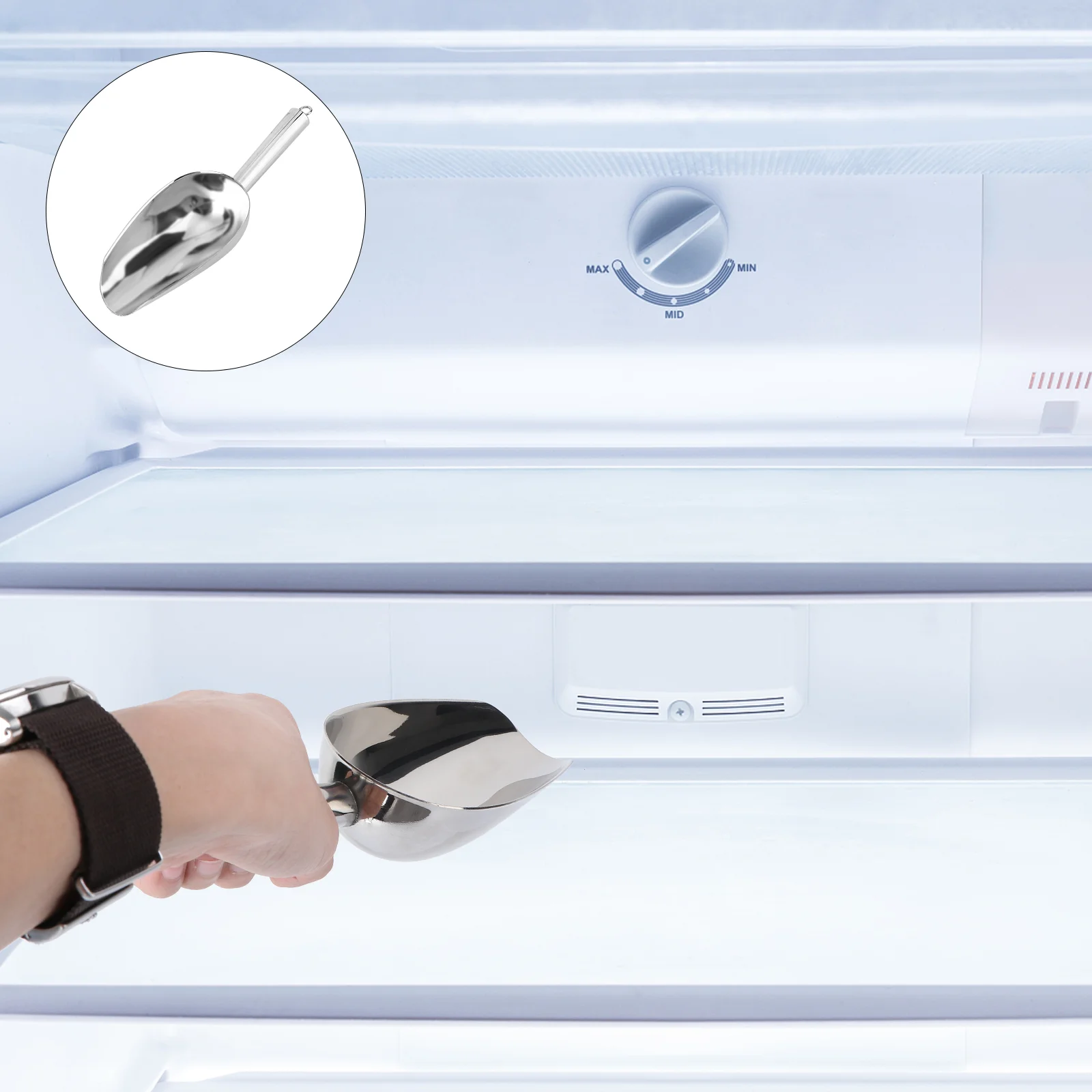 

Scoop Ice Stainless Steel Metal Coffee Bar Shovelscraper Defrost Sugar Powder Protein Powders Utility Candy Tea Scoops Popcorn