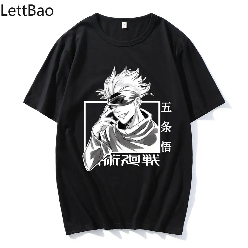 Футболка мужская хипстерская с круглым вырезом принтом манга аниме джутитусу