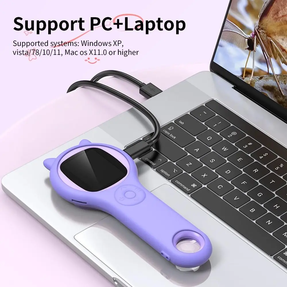 Портативный детский микроскоп ручной цифровой мини-микроскоп с 2 миллионами линз