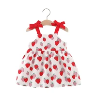 baby girls dresses summer dresses kids cotton sleeveless cute bow friut print princess dresses for girls vestidos