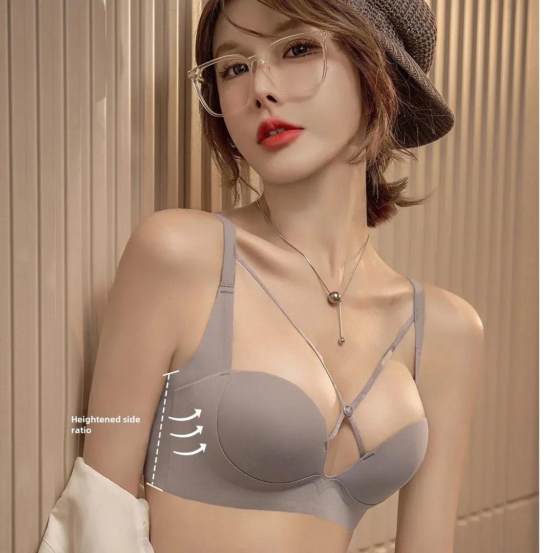 Бесшовный дышащий женский сексуальный полый мягкий поддерживающий бюстгальтер