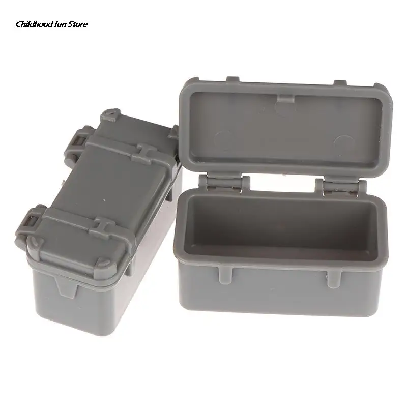 

2Pcs Dollhouse Miniture Parts Box Toolbox Handcrafted Storage Box Doll House Decor Accessories Kids Gift