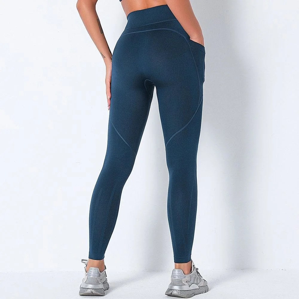 

Seamless Yoga Tights Sports Gym Leggings with Pocket Women Sport High Waist Pants Workout Fitness Sportswear