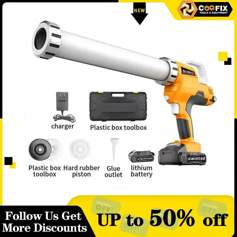 

NEW2023 21V Cordless Glass Caulking Gun Rubber Sealant Gun Home Sealant Glue Gun With Battery Multi-Function Diy