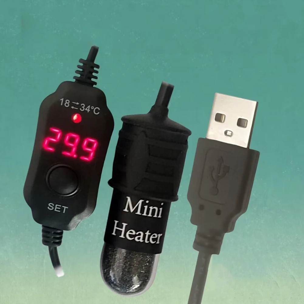 USB-нагревательное решение для аквариума. Компактная погружная конструкция.