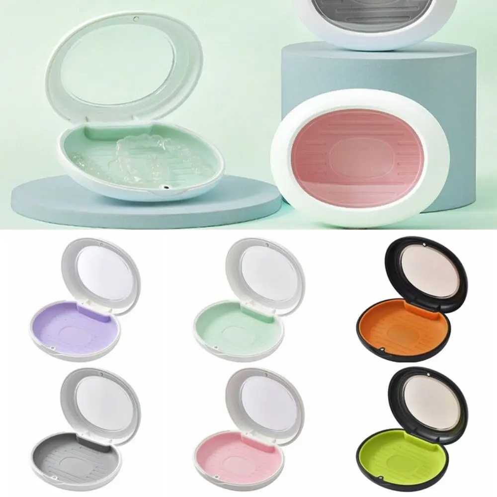 Прозрачное окно коробка для чистки вставных зубов пластиковый магнитный