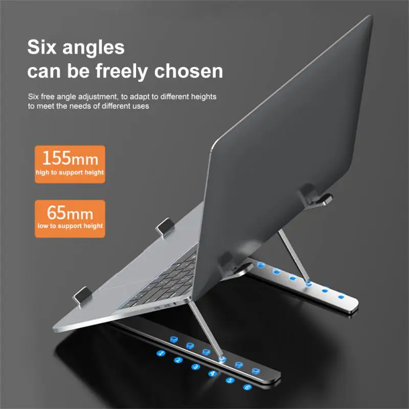 

Portable Tablet Support 6-gear Adjustable Universal Desktop Foldable Holder Aluminum Alloy Rise Bracket Hollow Cooling Foldable