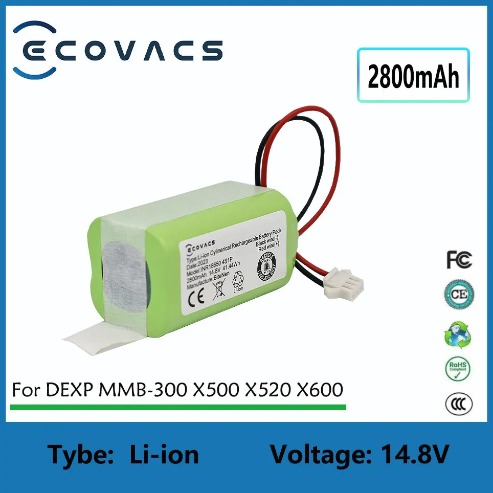 

ECOVACS новый 2800mAh INR18650 4S 1P Аккумулятор для DEXP MMB-300 X500 X520 X600 Mamibot EXVAC660 EXVAC880