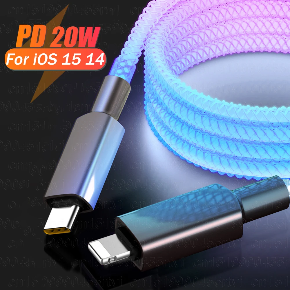 

PD 20W USB Cable Type C Cable for iPhone 13 12 11 Pro Max X XS 8 Fast Charging Charger for MacBook iPad Pro USBC Data Wire Cord