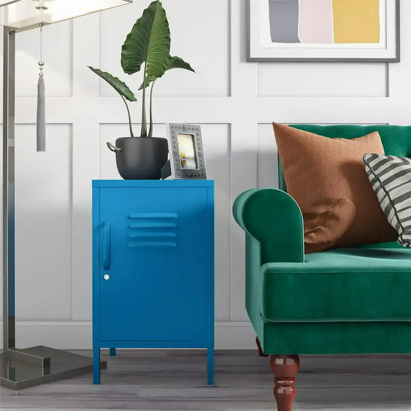 

Cache Metal Locker Style Livingroom End Table, Blue