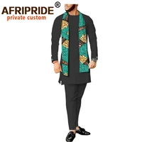 african clothing for men dashiki shirts ankara pants and print scarf 3 piece set tribal tracksuit dashiki attire wear a2016038