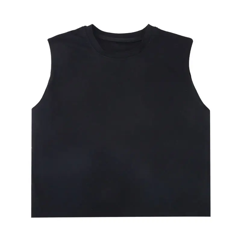 Летний костюм для мальчиков черный жилет футболка + серые шорты с буквенным