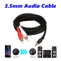 3 5mm audio line cable 1m stereo jack male to 2 rca male aux cable for pc dvd vcr mp3 speakers laptop video audio cable cord