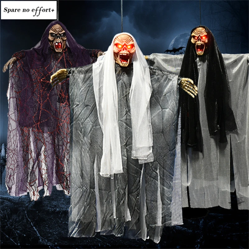 

Halloween Electric Witch Hanging Ghost Decoration Halloween Horror Skull Witch Hanging Ghost Trick Toys Ornaments Supplies