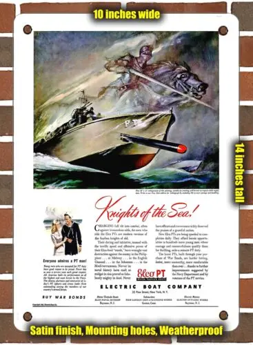 Металлический знак-1943 компания по производству электролодок рыцарей моря Elco