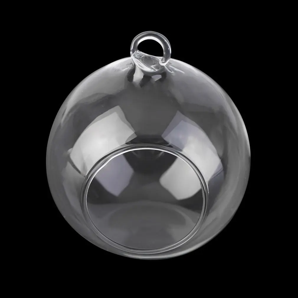 Стеклянная подвесная ваза диаметром 8 см цветы растения настольная подставка